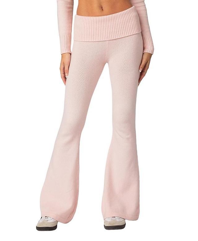 EDIKTED Desiree Knit Flare Pants Product Image