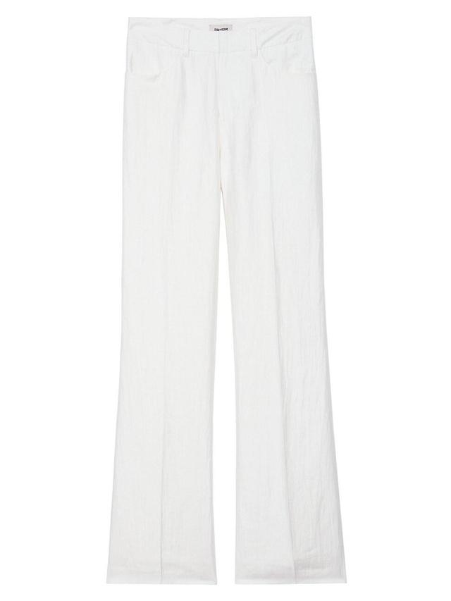 Womens Pistol Linen-Blend Straight-Leg Pants Product Image