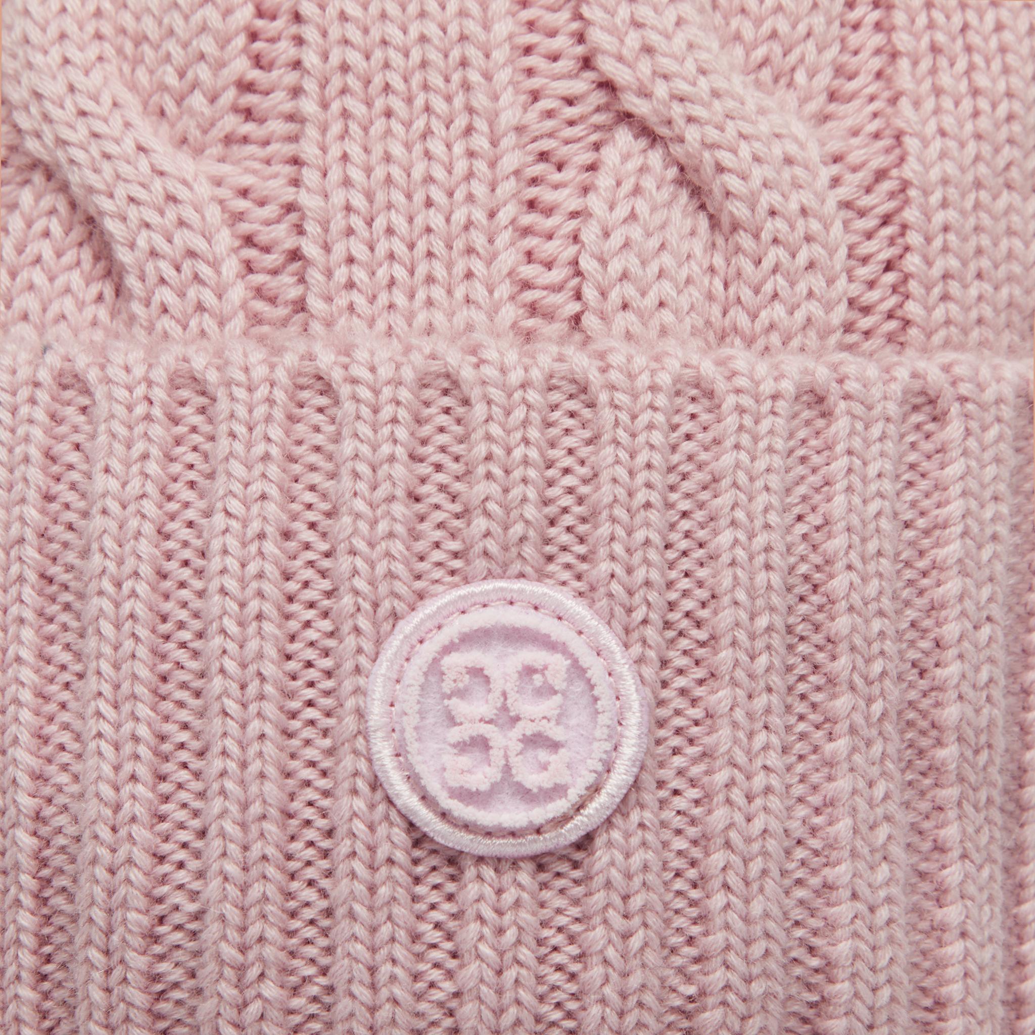 CIRCLE G'S CASHMERE CABLE KNIT RIBBED BEANIE Product Image