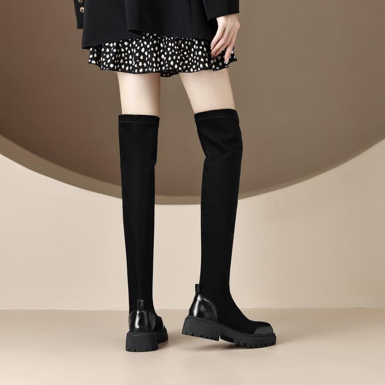 Platform Plain Over the Knee Boots Product Image