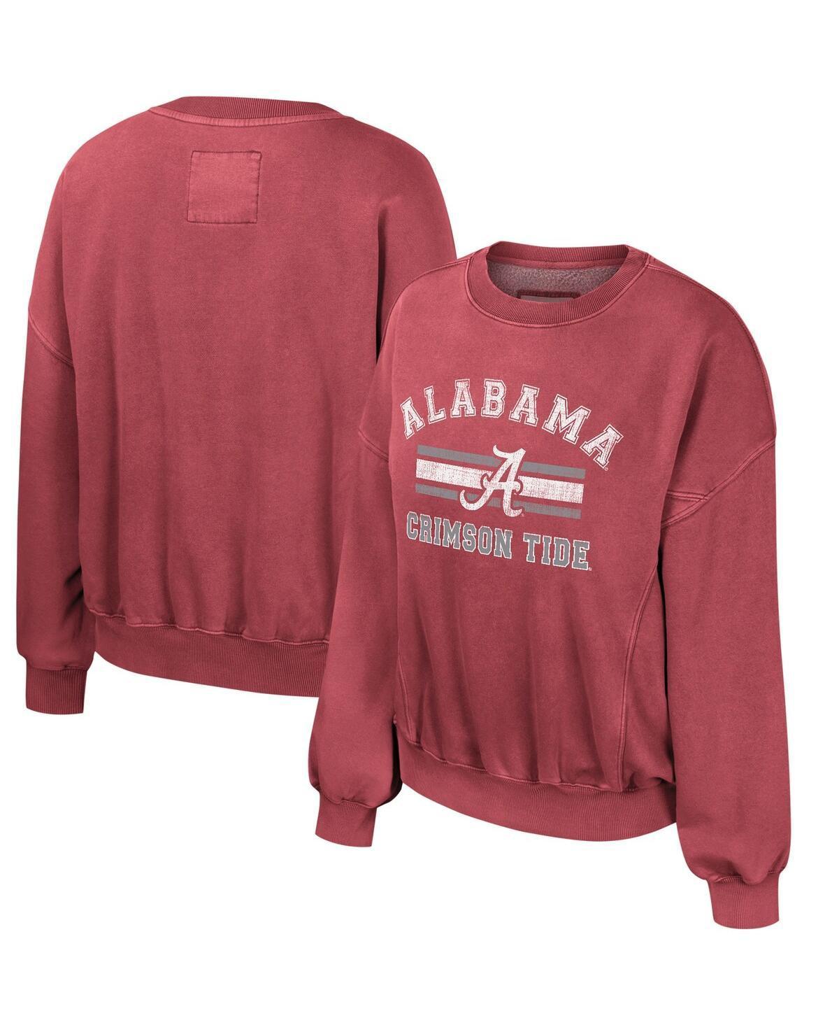 Womens Colosseum Crimson Alabama Crimson Tide Audrey Washed Pullover Sweatshirt Product Image