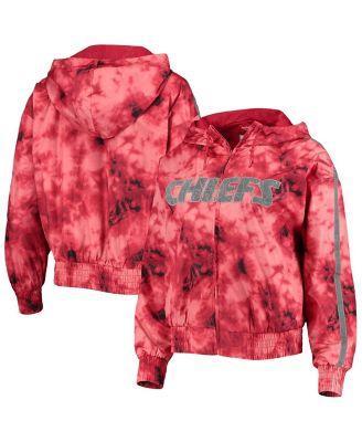 Womens Mitchell & Ness Red Kansas City Chiefs Galaxy Full-Zip Windbreaker Hoodie Jacket Product Image