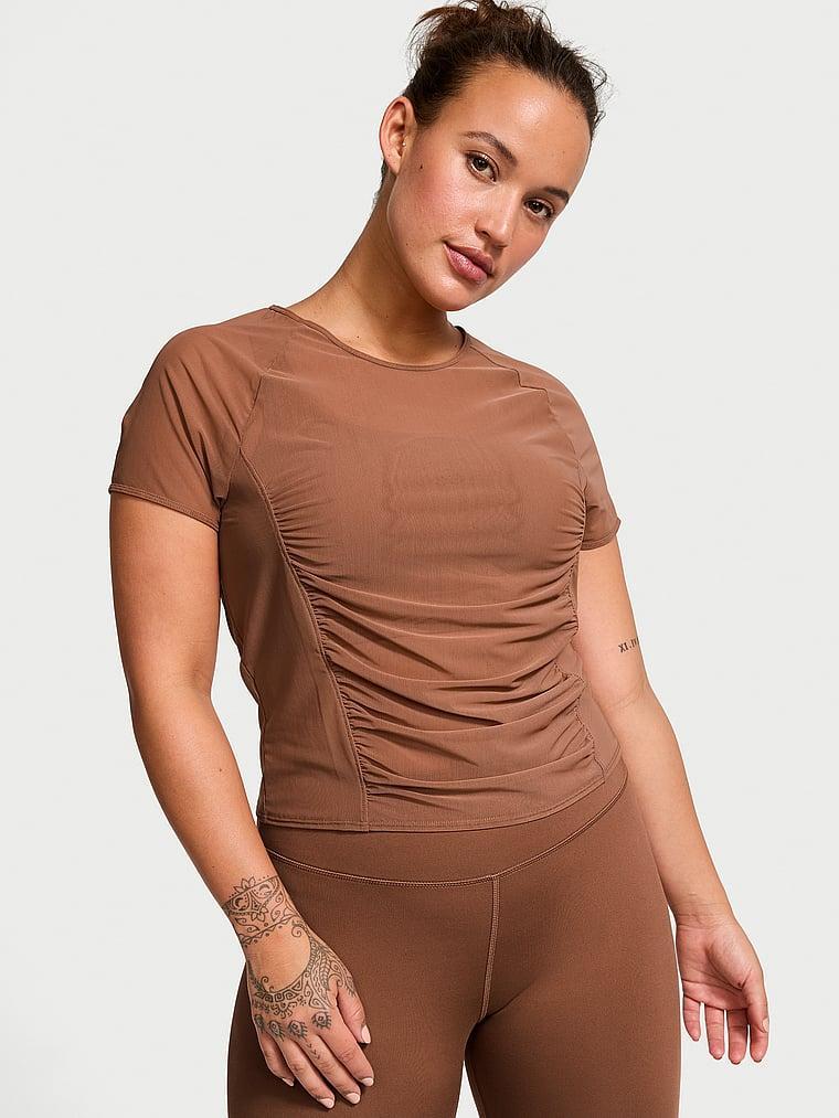 Mesh Ruched Tee Product Image