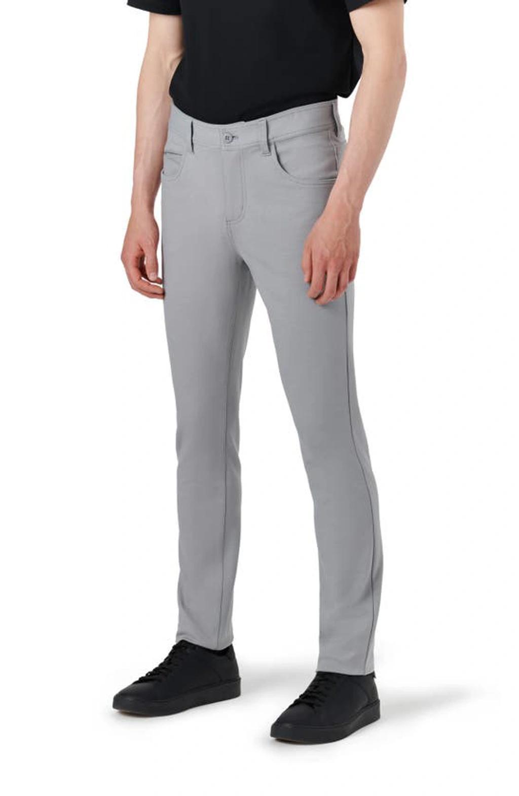 BUGATCHI Stretch Knit Pants In Sharkskin Product Image