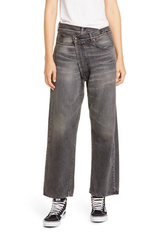 Womens Faded Crossover Jeans Product Image