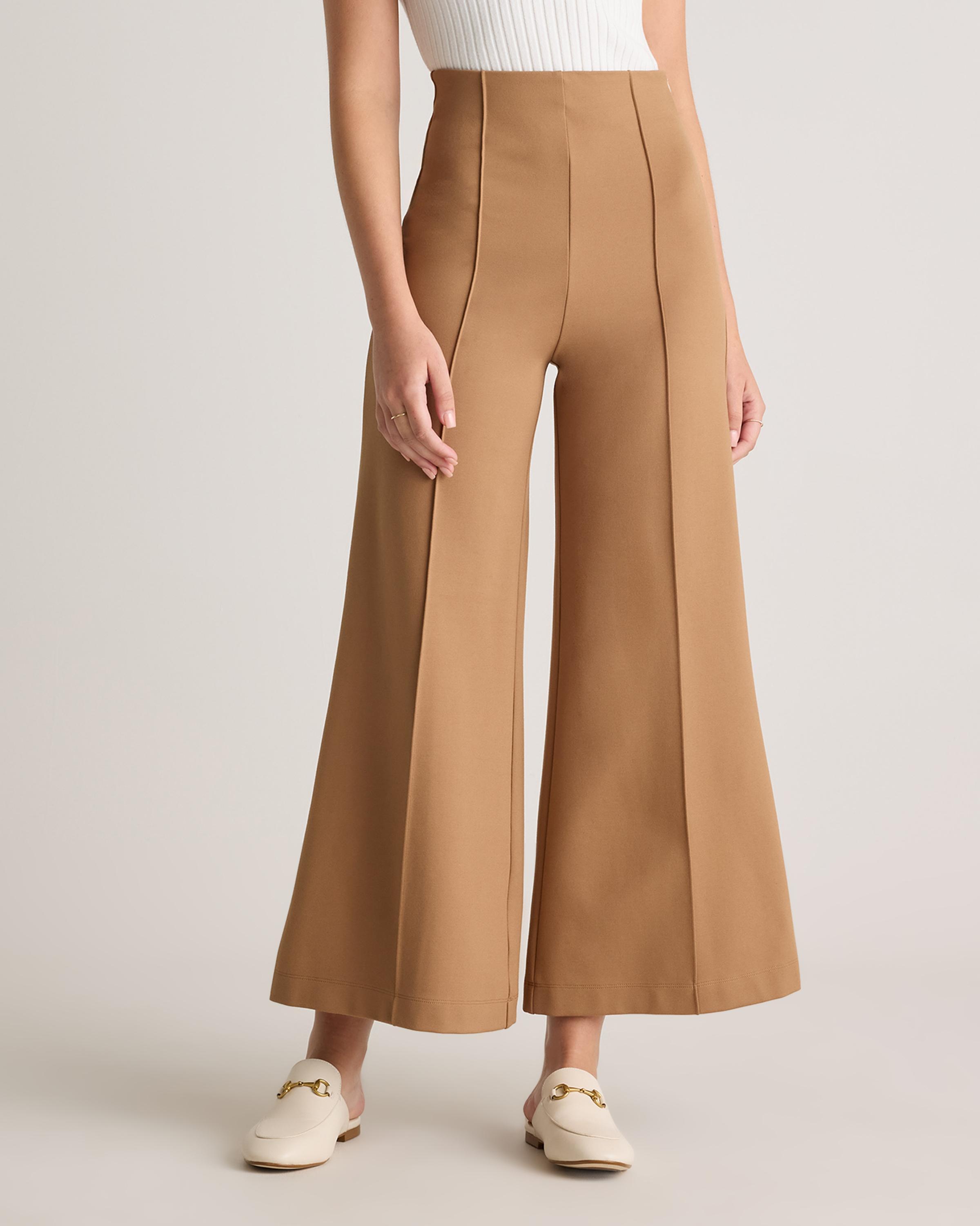 Ultra-Stretch Ponte Super Wide Leg Ankle Pants Product Image