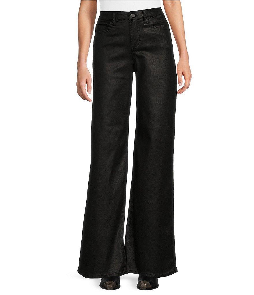 Reba Coated Denim High Rise 5-Pocket Wide Straight Leg Full Length Jeans Product Image