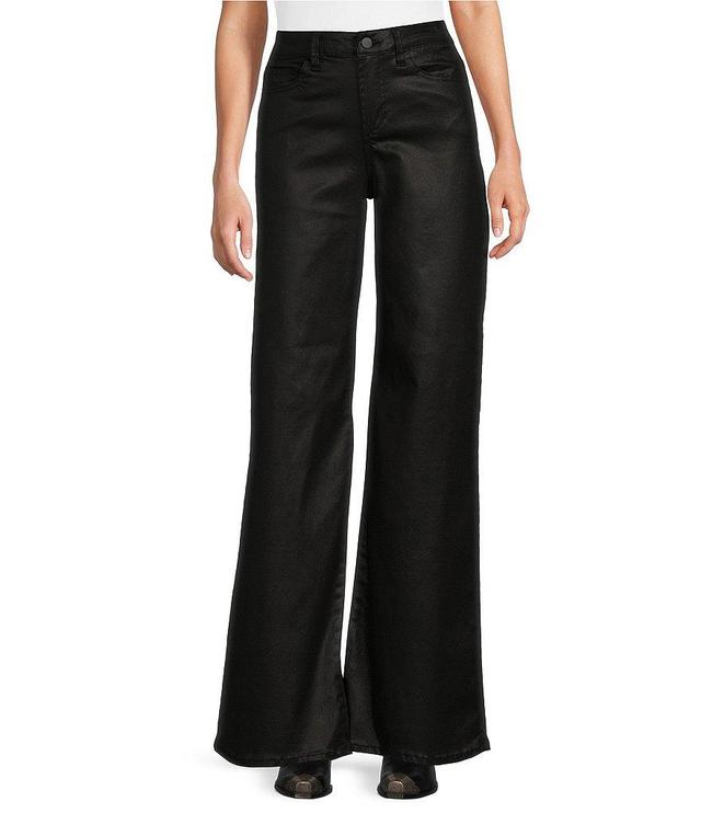 Reba Coated Denim High Rise 5-Pocket Wide Straight Leg Full Length Jeans Product Image