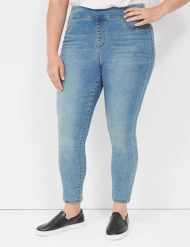 Lane Bryant High-Rise Sateen Pull-On Jegging 34/36 Medium Denim Product Image