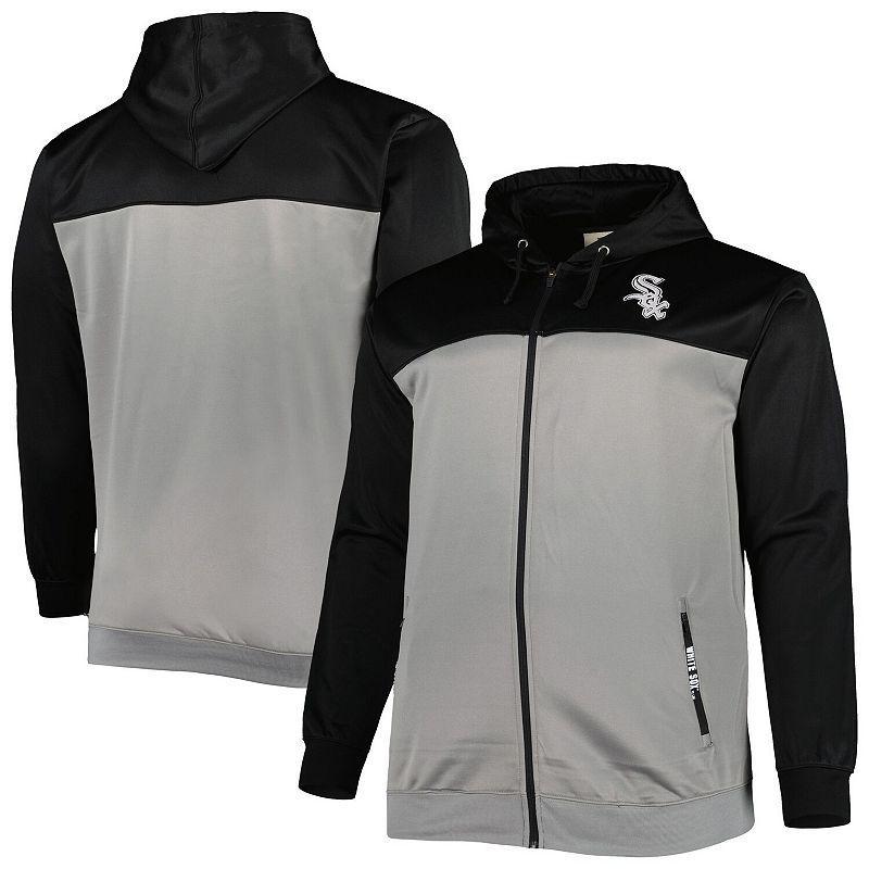 Mens /Gray Chicago White Sox Big & Tall Yoke Full-Zip Hoodie Product Image