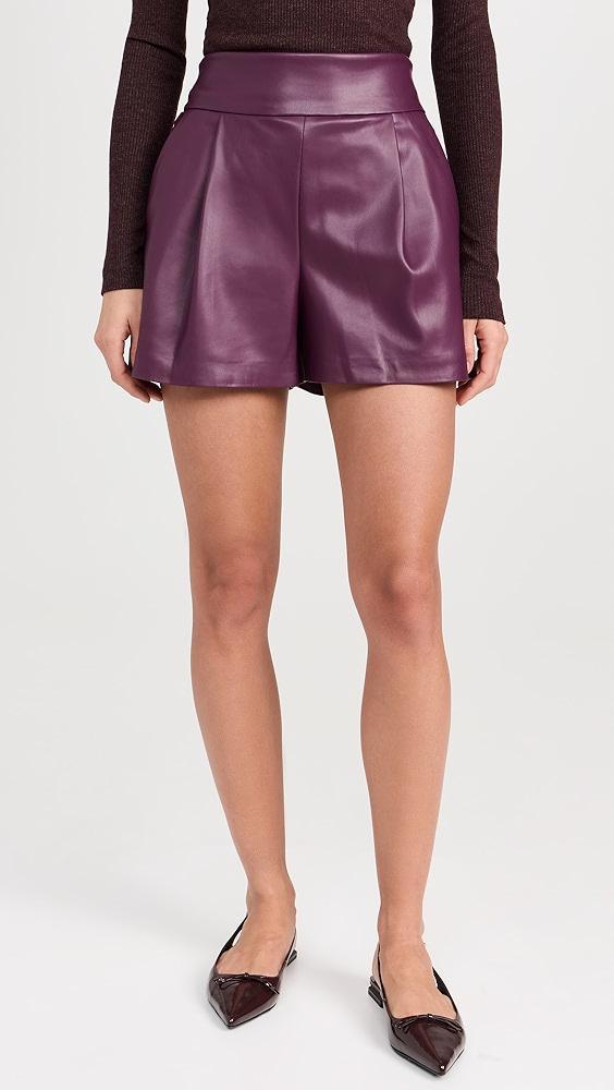 Susana Monaco Faux Leather Pleated Shorts | Shopbop Product Image