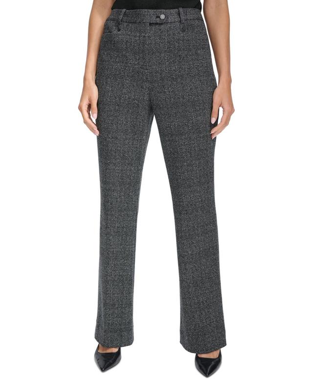 Calvin Klein Womens Textured Straight-Leg Pants Product Image