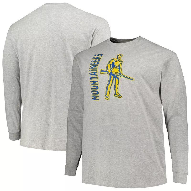 Mens Champion Heather Gray West Virginia Mountaineers Big & Tall Mascot Long Sleeve T-Shirt Product Image