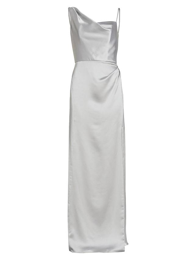 Womens Draped Satin Gown Product Image