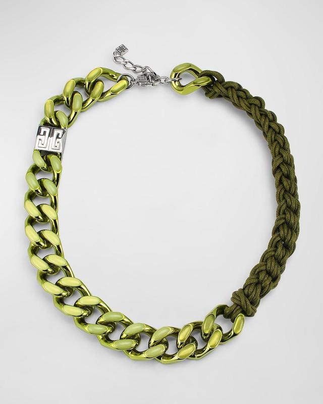 Men's Enamel and Macrame Short Chain Necklace Product Image