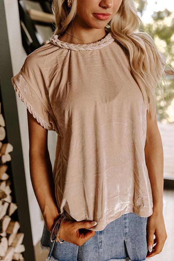 Feeling Glam Velvet Shift Top in Champagne Product Image