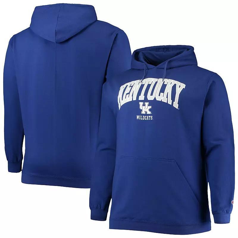 Mens Champion Royal Kentucky Wildcats Big & Tall Arch Over Logo Powerblend Pullover Hoodie Product Image