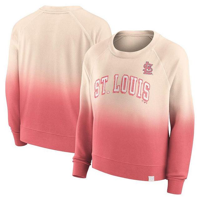 Womens Fanatics Tan Distressed St. Louis Cardinals Luxe Lounge Arch Raglan Pullover Sweatshirt - Tan Product Image