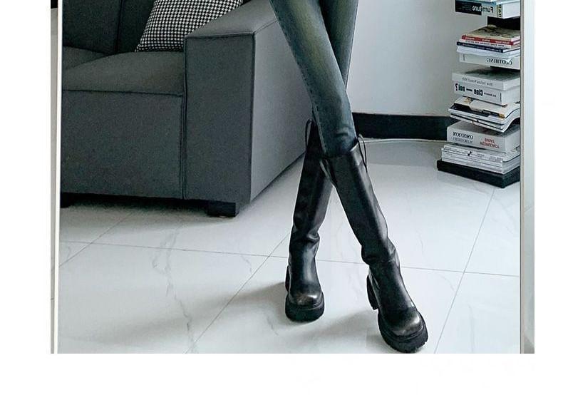 High Waist Fleece-Lined Skinny Jeans Product Image