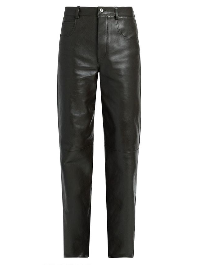 Mens Straight-Leg Leather Pants Product Image