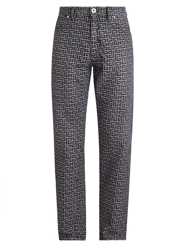 Mens Jacquard Monogram Denim Pants Product Image