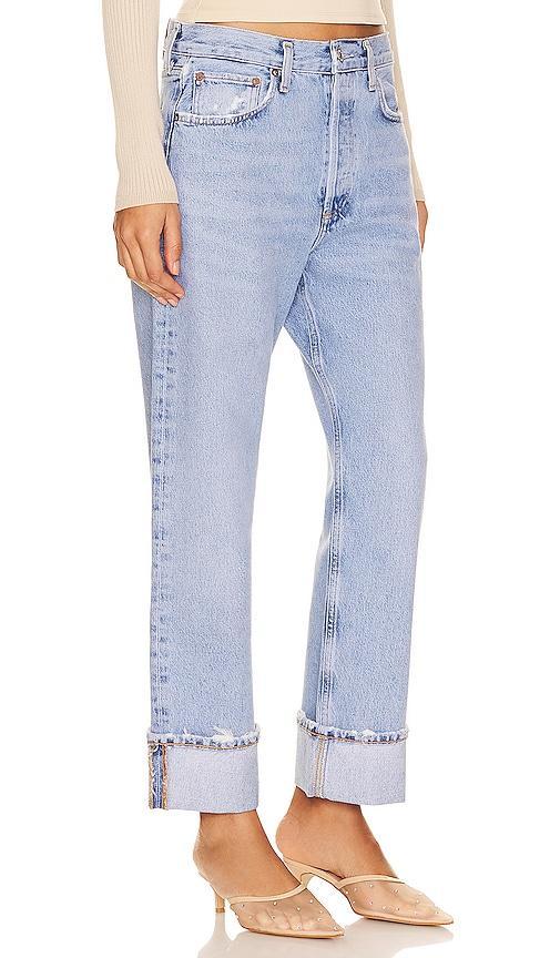 AGOLDE Fran Low Slung Easy Straight in Blue. - size 29 (also in 23, 24, 25, 26, 27, 28, 30, 31, 32, 33, 34) Product Image