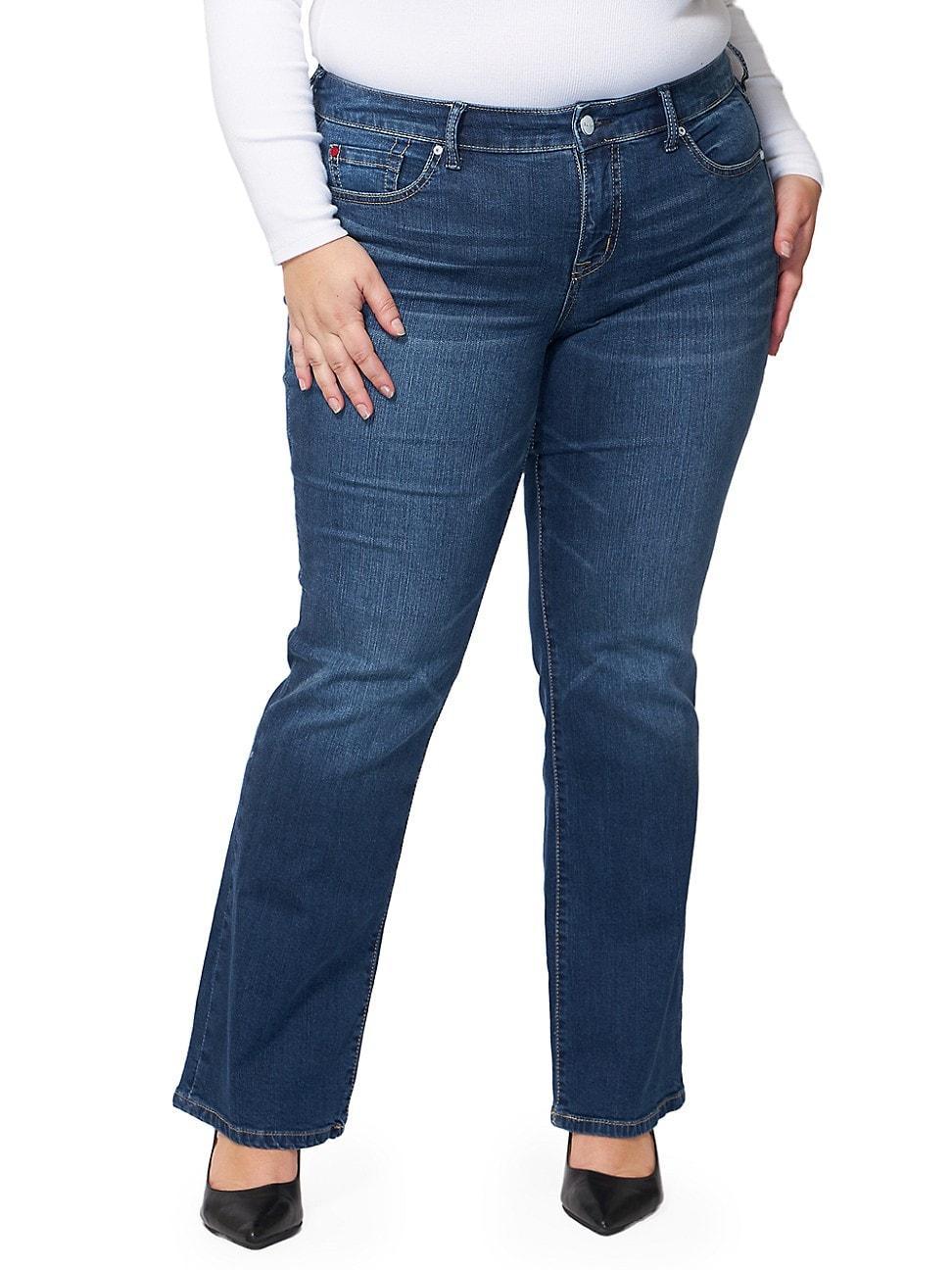 Womens Baylee Mid-Rise Boot-Cut Jeans Product Image