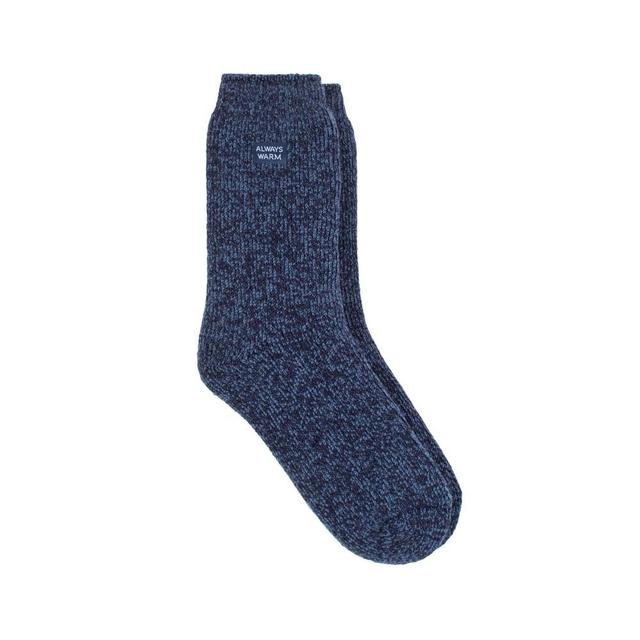 Always Warm by Heat Holders Mens Warmest Twist Crew Socks - Navy 7-12 Product Image