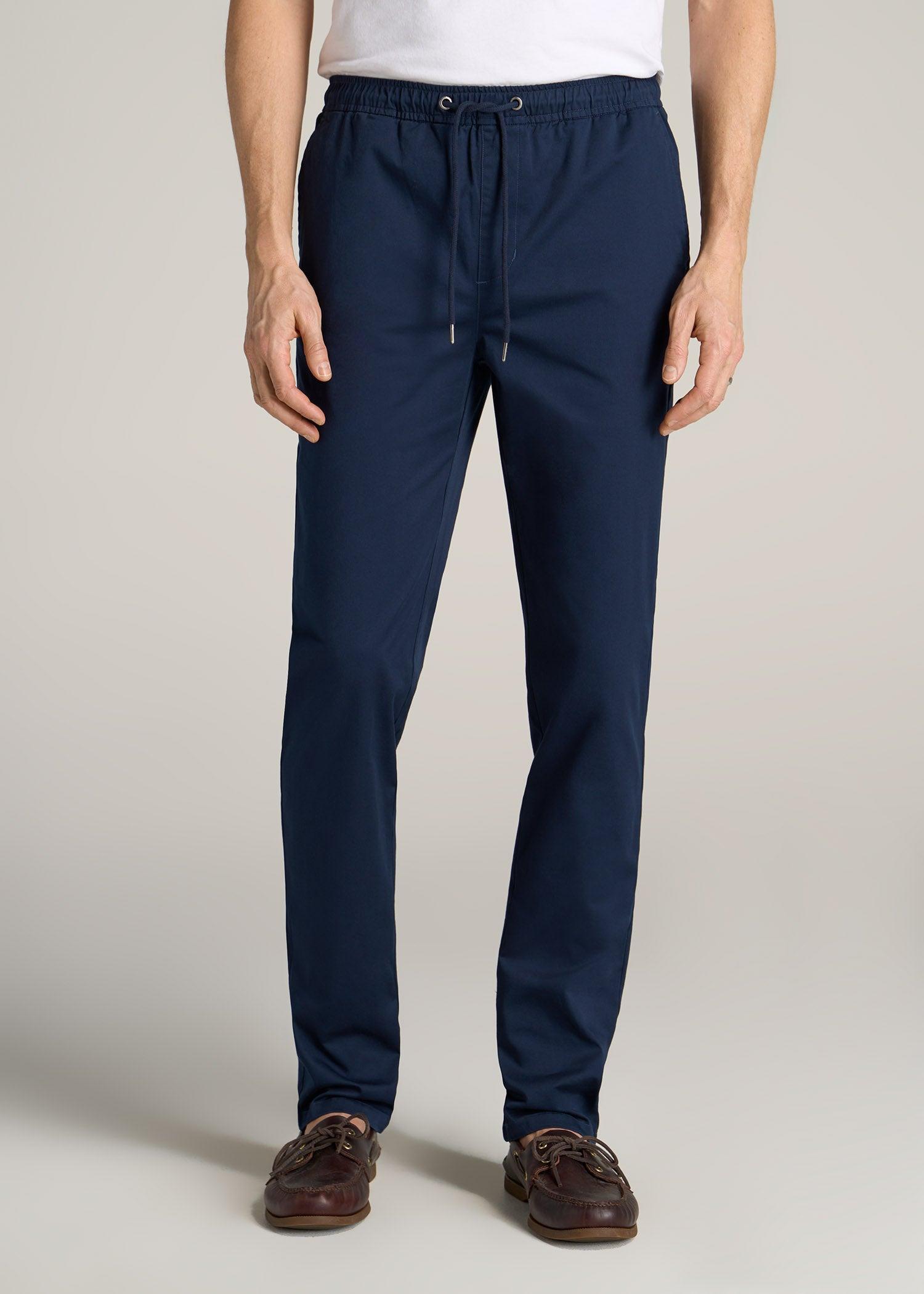 Stretch Pull On TAPERED-FIT Deck Pants For Tall Men in Navy Male product image