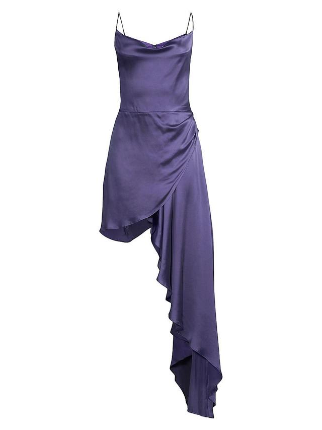 Womens Gloria Asymmetric Silk Minidress Product Image