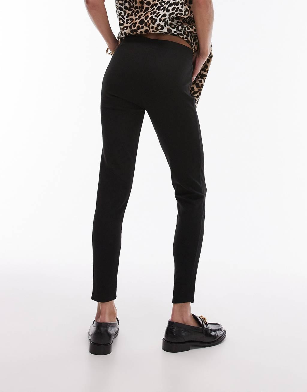 Topshop full length heavy weight legging in black Product Image