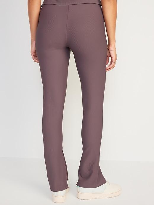 Extra High-Waisted PowerSoft Ribbed Flare Leggings Product Image