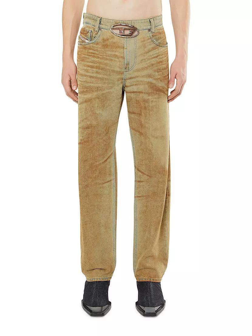 Washed Straight-Leg Jeans Product Image