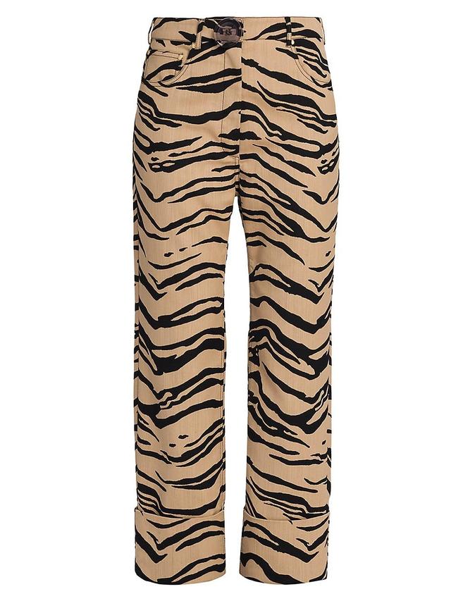 Womens Tiger Wool-Blend Cuffed Trousers Product Image