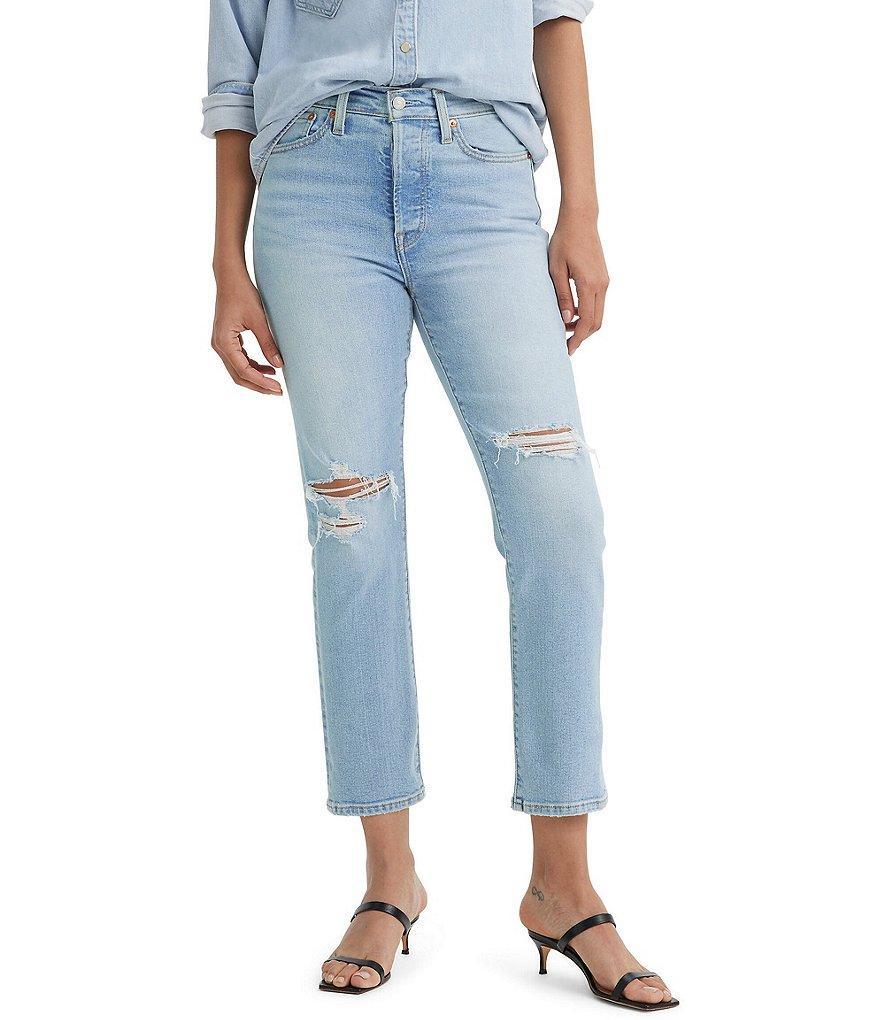 Levi's® Wedgie High Rise Straight Leg Distressed Jeans product image