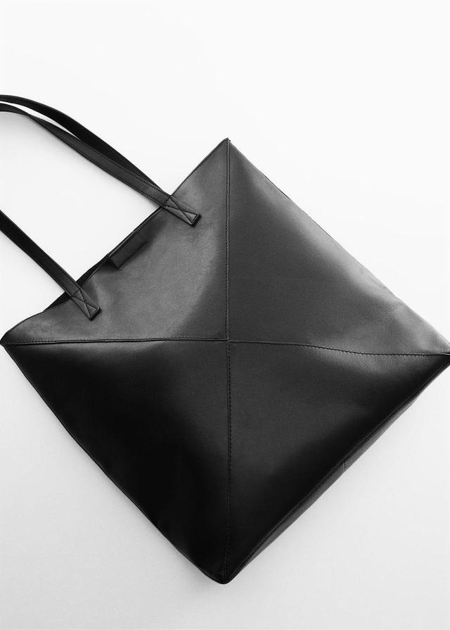 MANGO - Leather shopper bag - One size - Women Product Image