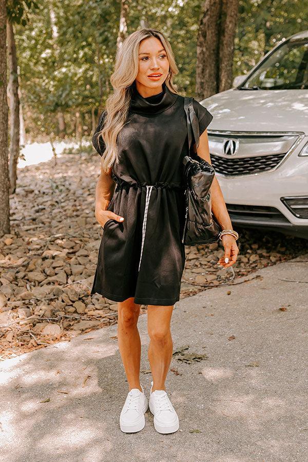 Coffee Run Cutie Mini Dress in Black Product Image