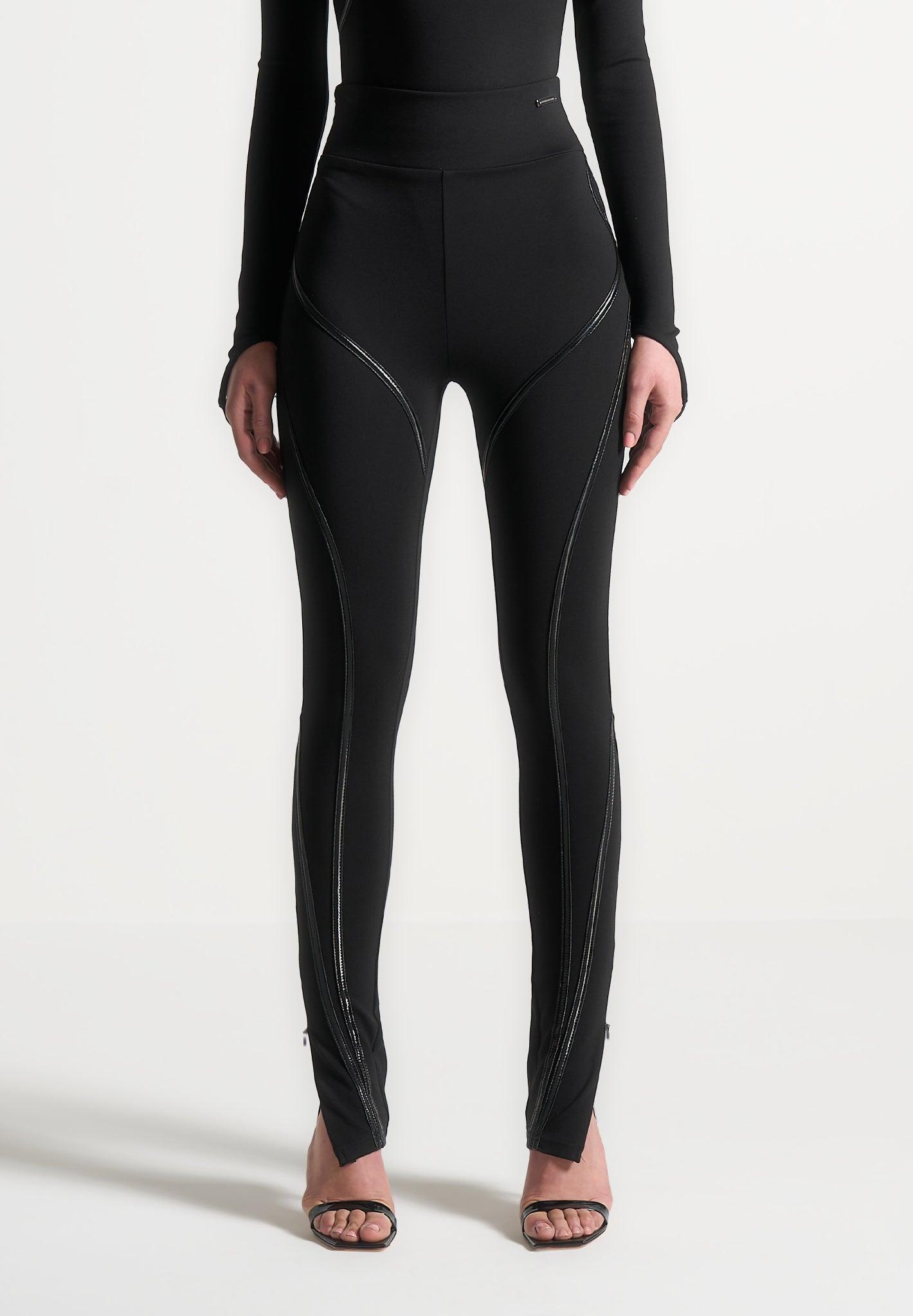 Contrast Contour Leggings - Black Female Product Image