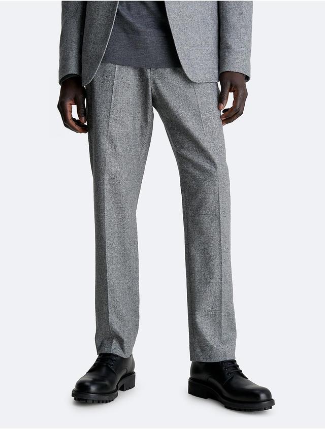 Calvin Klein Mens Wool Blend Flannel Tapered Pants - Grey - XS Product Image