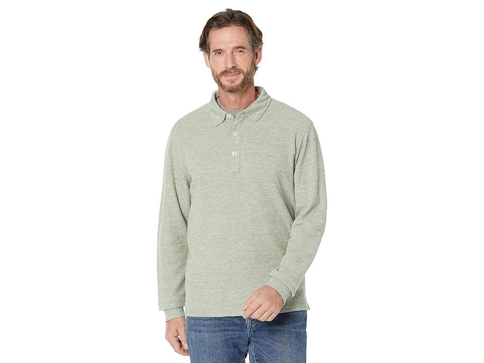 Mens Textured Long-Sleeved Polo Shirt Product Image