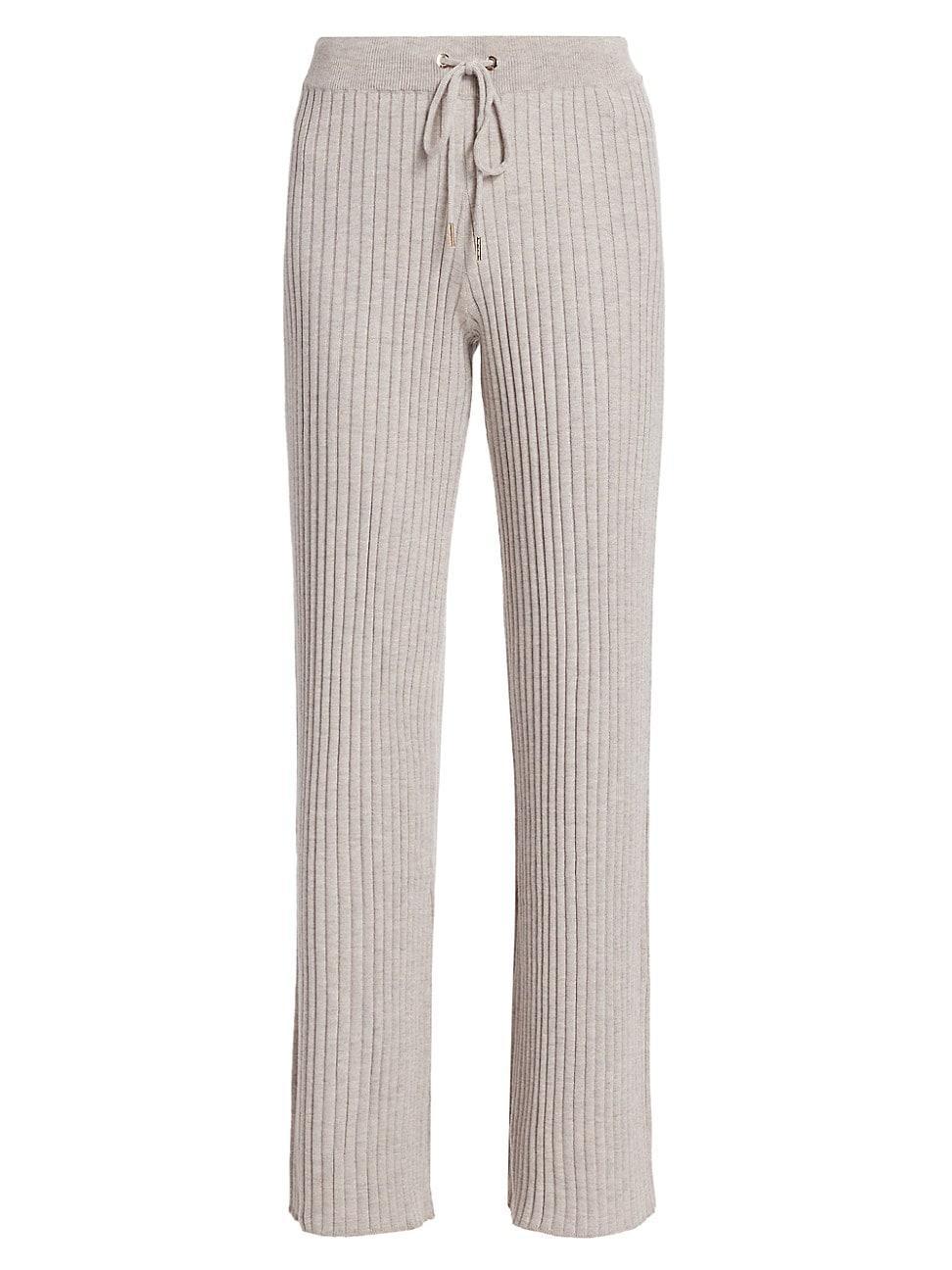 Womens Wide Rib-Knit Drawstring Pants product image