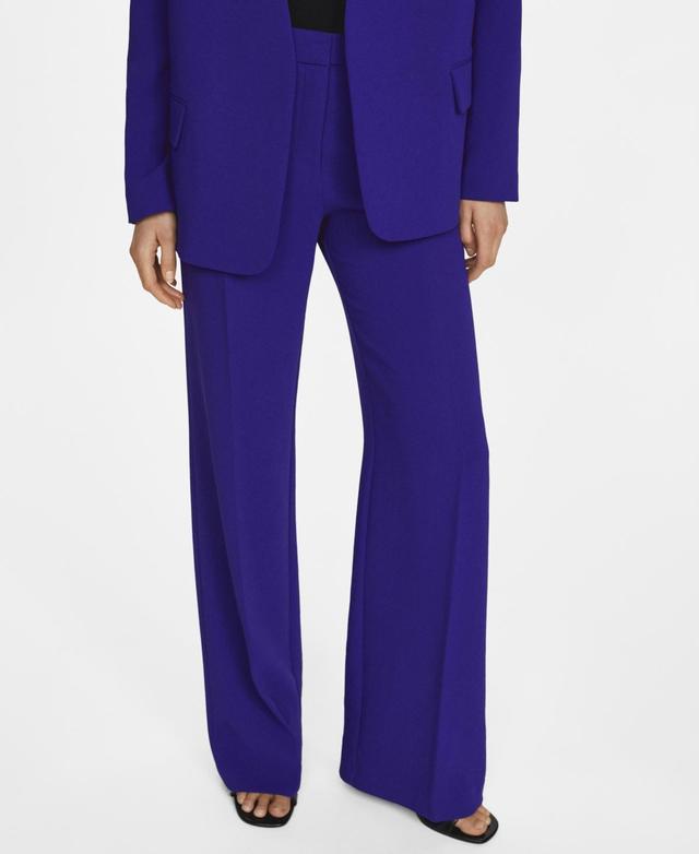 MANGO - High-rise wideleg trousers blueWomen Product Image