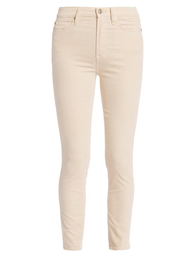 Womens Velvet High-Rise Crop Skinny Pants Product Image