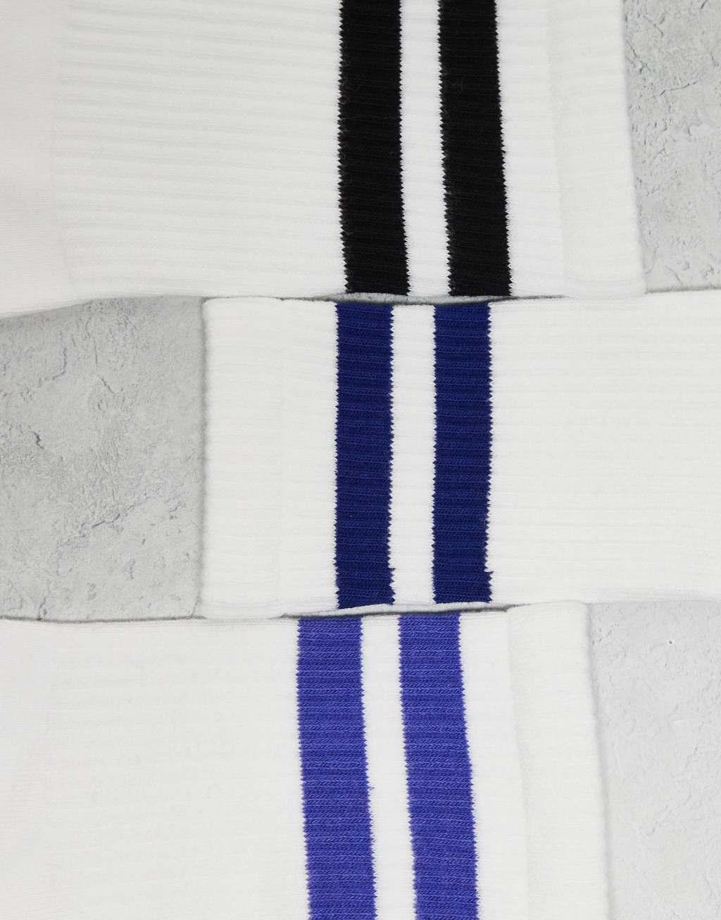 Weekday 3-pack striped sport socks in white Product Image