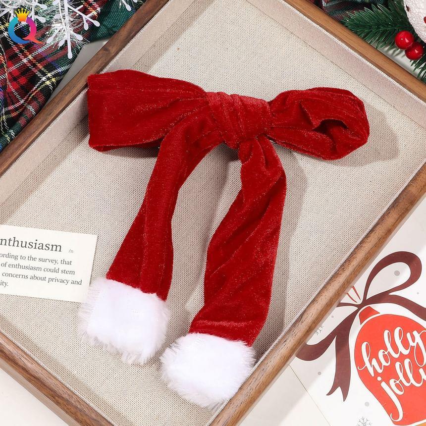 Christmas Velvet Bow Hair Scrunchie (Various Designs) Product Image