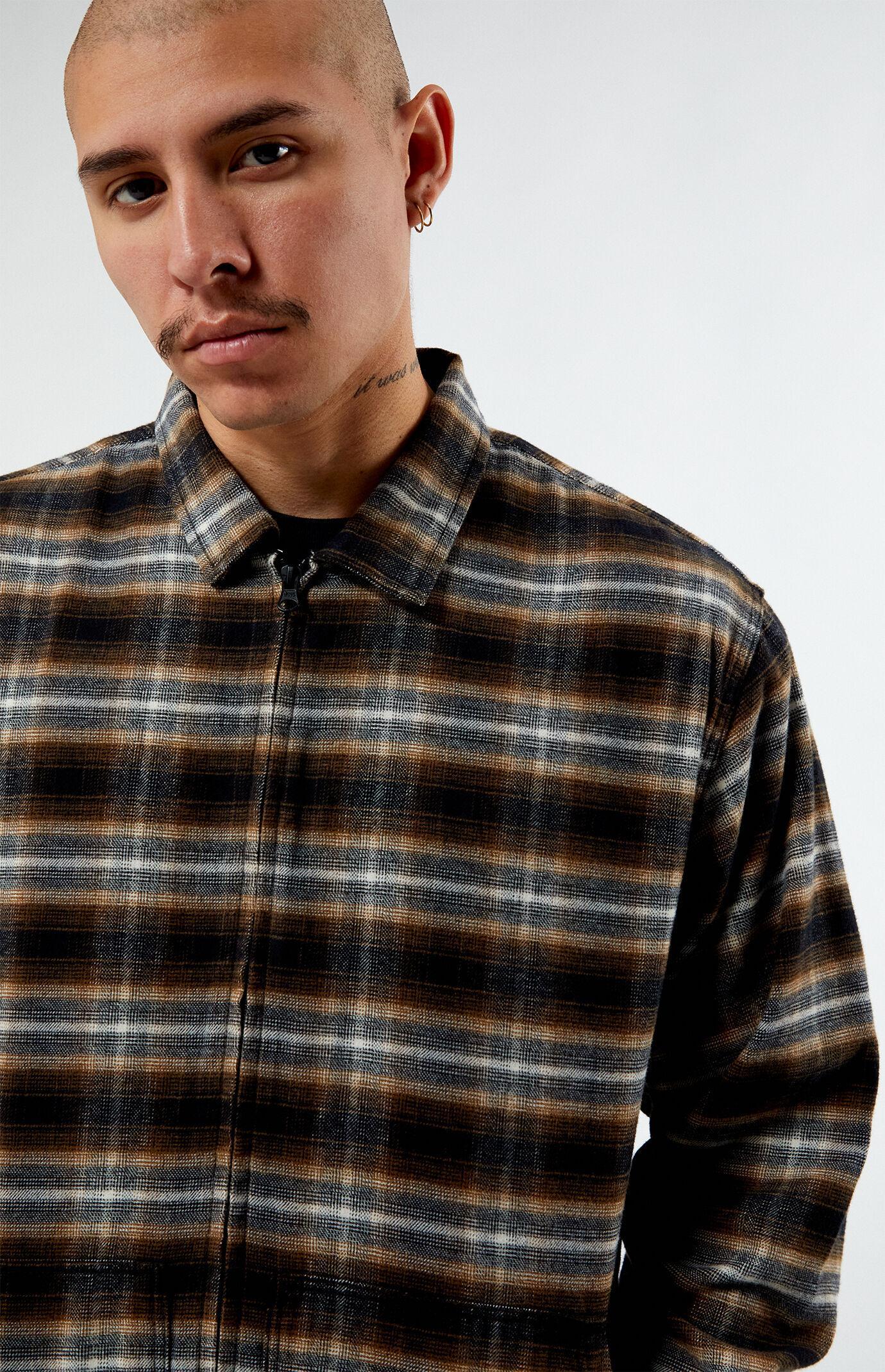 Vans Mens Montwood Zip Flannel Shirt Product Image