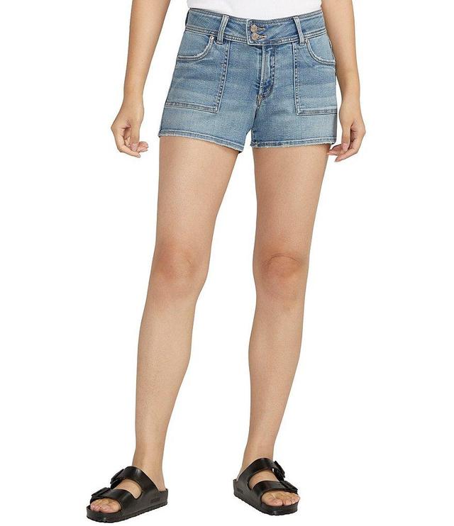 Silver Jeans Co. Suki Mid Rise Power Stretch Patch Pocket Shorts Product Image