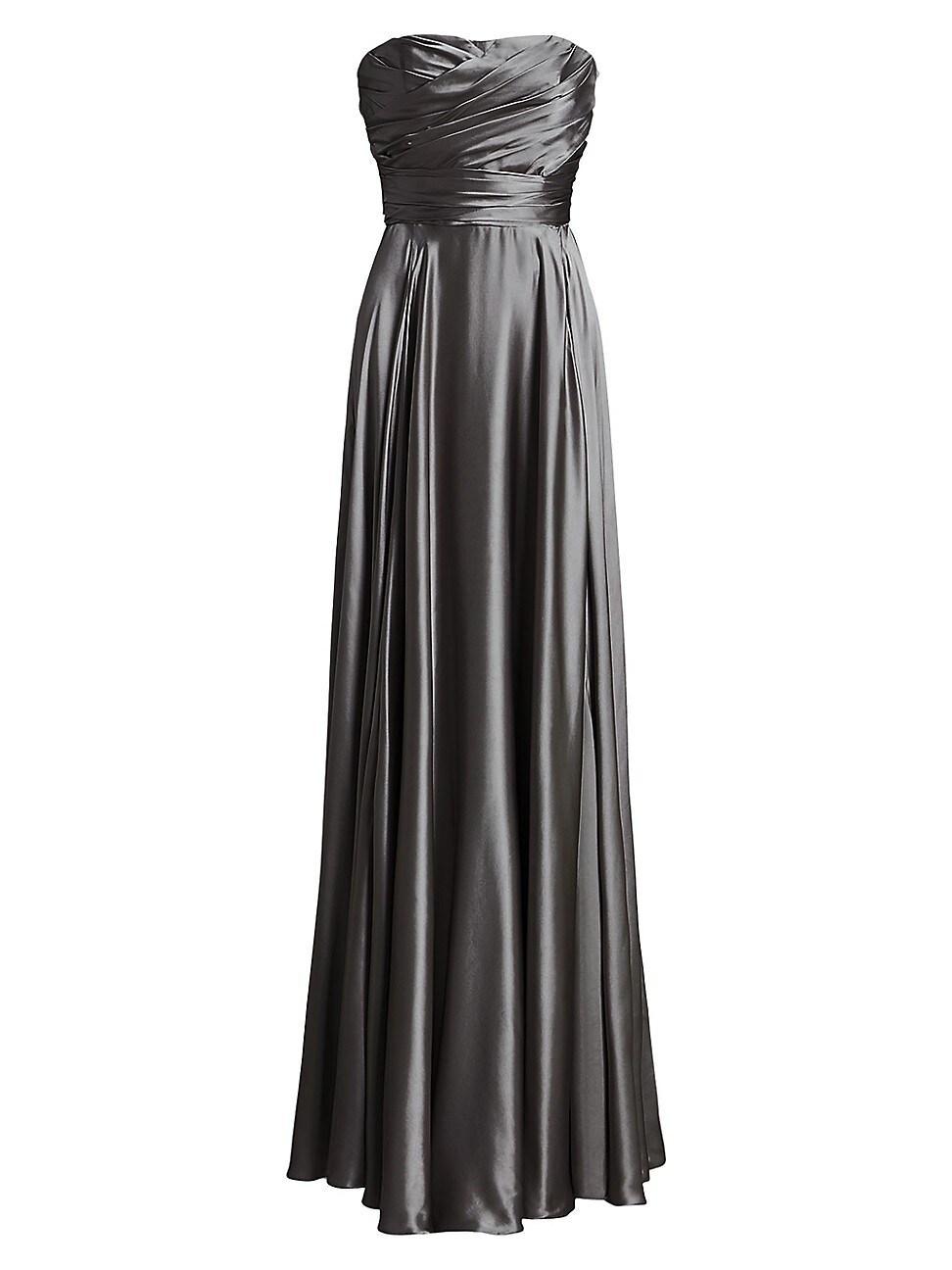 Womens Leanne Hammered Satin Strapless Gown Product Image