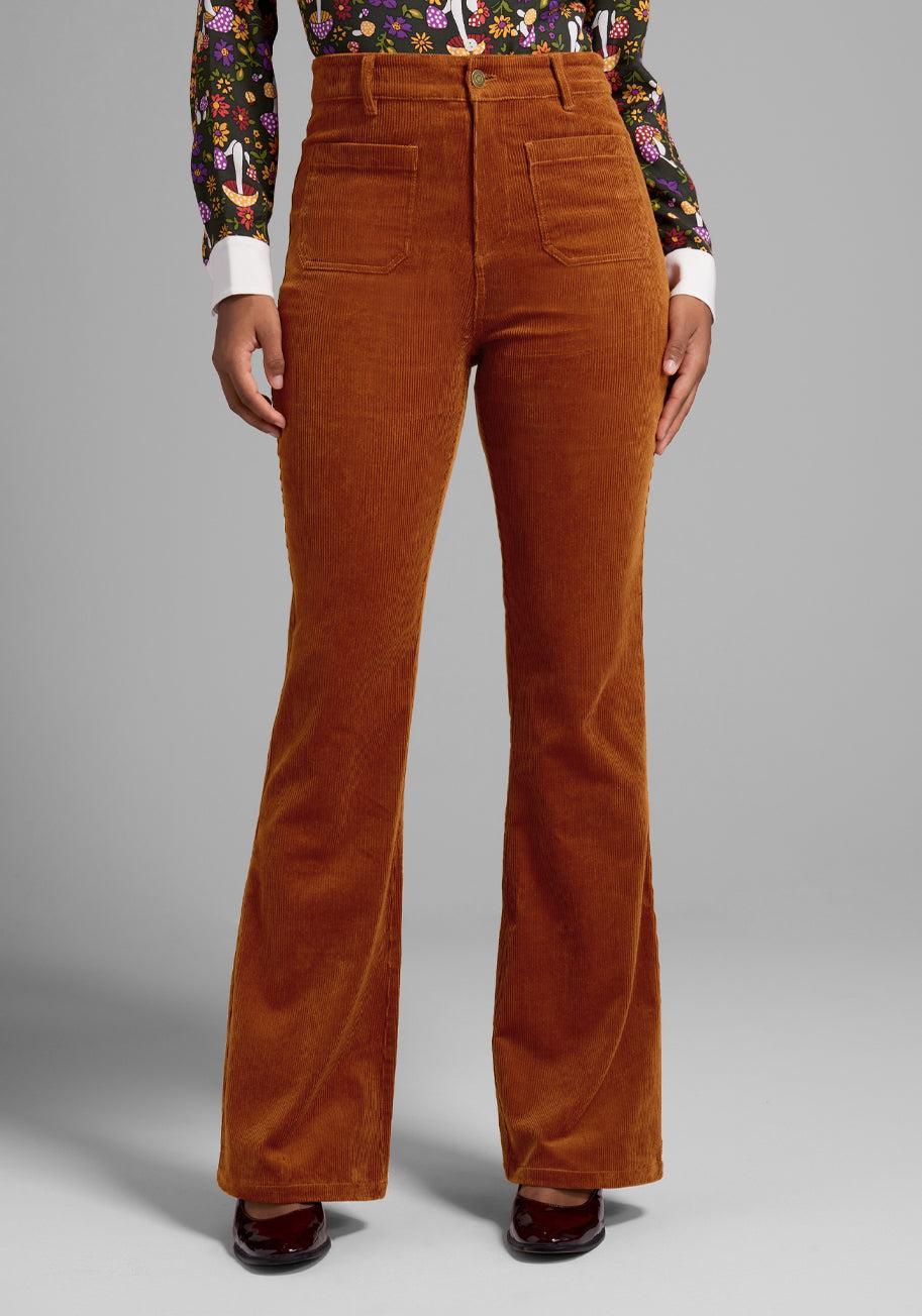 All Aboard For Corduroy Flare-Leg Pants Product Image