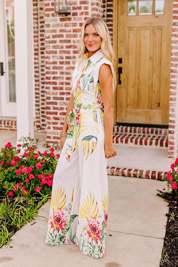 Tropical Tour Jumpsuit in White Product Image